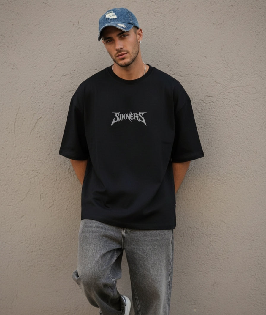 Sinners - Oversized Unisex Back Print Tee