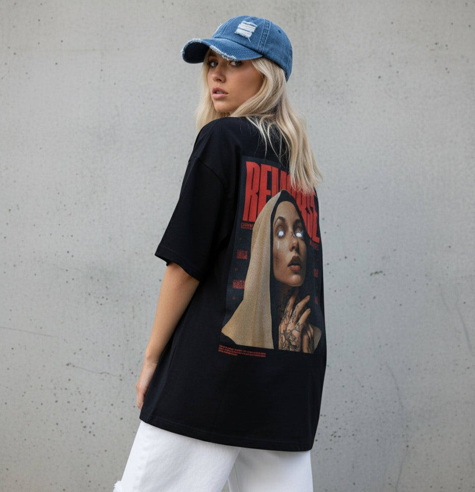 Sinners - Oversized Unisex Back Print Tee