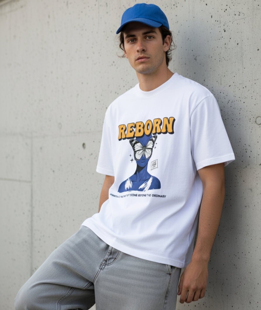 Reborn - Oversized Front Printed Tees